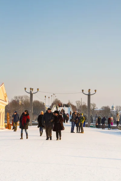 Le territoire du Novgorod Kremlin en hiver — Photo