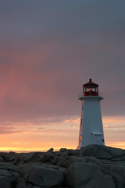 Faro di Peggy Cove al tramonto — Foto Stock