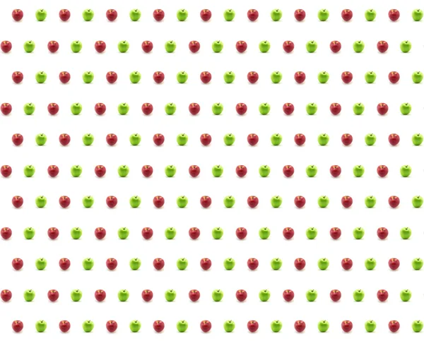 Pommes rouges et vertes avec fond blanc — Photo