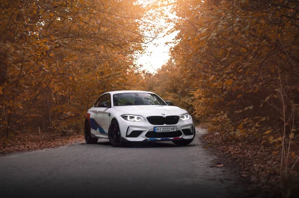 Kiev Ucrania Septiembre 2020 Bmw F87 Competición Color Blanco Bosque — Foto de Stock