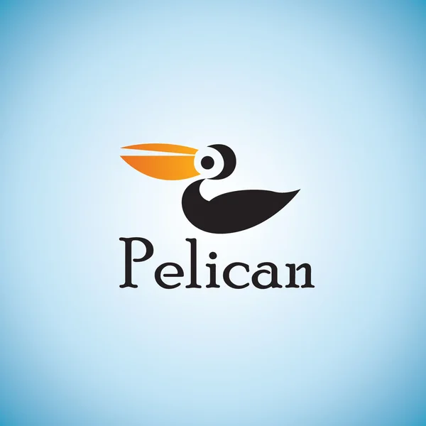 Logo pélican sur fond — Image vectorielle