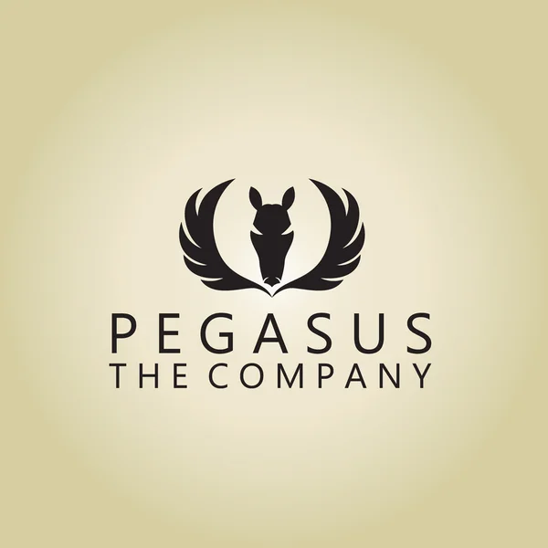 Logo pegasus sur fond — Image vectorielle