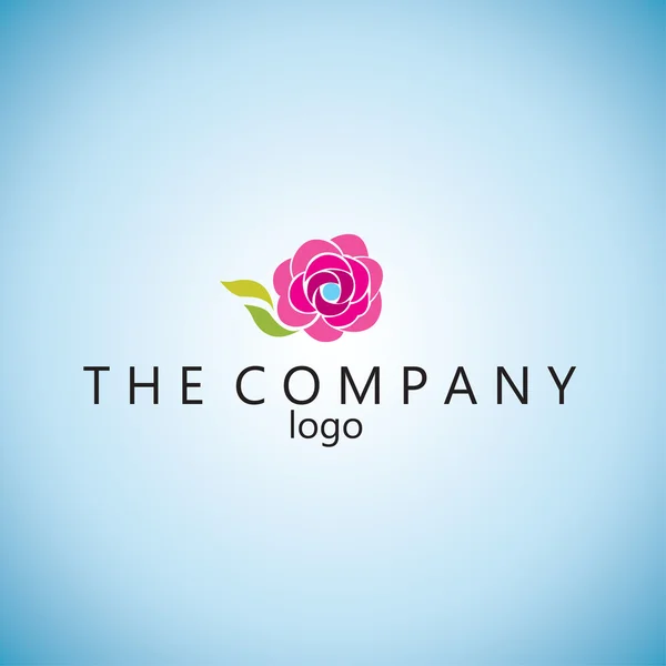 Rosa logo ideas diseño vector ilustración sobre fondo — Vector de stock