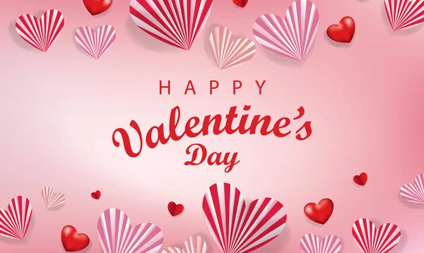 Valentines Day Vector Background Template Happy Valentines Day Text White — Stock Vector