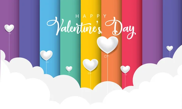 Valentine Dia Modelo Fundo Vetor Feliz Dia Dos Namorados Texto —  Vetores de Stock