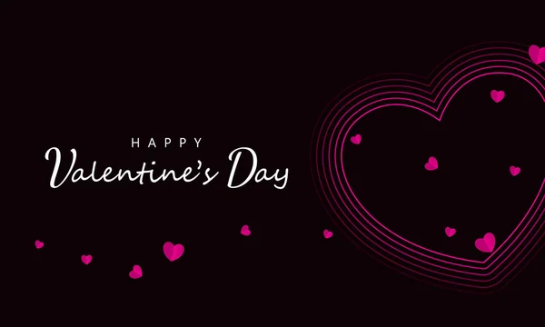 День Святого Валентина Векторний Фоновий Шаблон Щасливий День Валентинки Текст — стоковий вектор