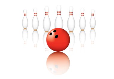 Kırmızı Bowling Topları Arkaplanda vektör illüstrasyonu