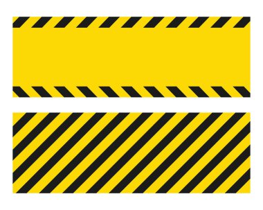 Sarı uyarı çizgisi şablonu. Vektör illüstrasyonu