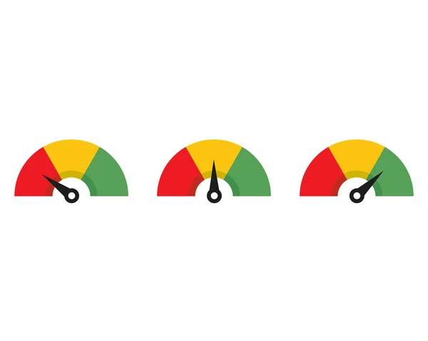 Renk göstergesi seti. Düz simge Speedo. Hız göstergesi web simgesi. Vektör