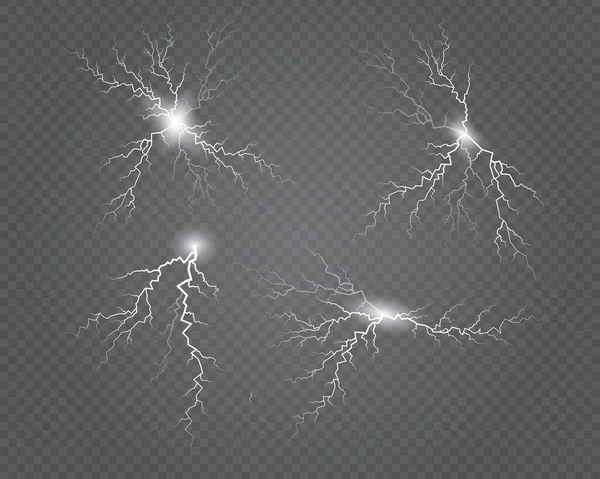 Étincelle Électrique Étoile Vecteur Sur Fond Transparent — Image vectorielle