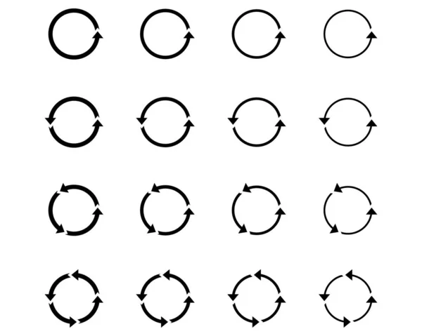 Flecha Pictograma Refrescar Rotación Recarga Del Bucle Conjunto Signos Flechas — Vector de stock