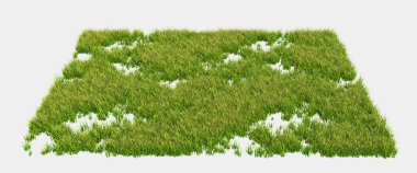 Gri arka planda yaban otları. 3d görüntüleme - illüstrasyon