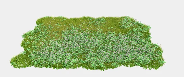 在灰色背景下孤立的野草 3D渲染 — 图库照片