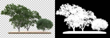 Arka planda maskeyle izole edilmiş vahşi orman. 3d görüntüleme - illüstrasyon
