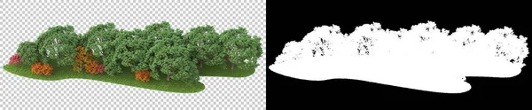 Floresta Selvagem Isolada Fundo Com Máscara Renderização Ilustração — Fotografia de Stock