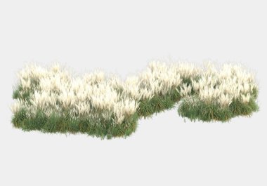 Gri arka planda izole edilmiş çimen adası. 3d görüntüleme - illüstrasyon