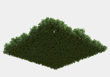 Gri arka planda çiçekli çimen tarlası. 3d görüntüleme - illüstrasyon