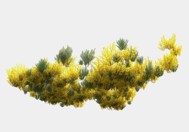 Gri arka planda çiçekli yabani otlar. 3d görüntüleme - illüstrasyon