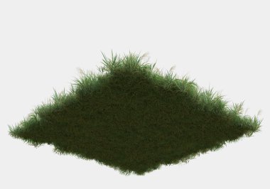Gri arka planda çiçekli yabani otlar. 3d görüntüleme - illüstrasyon