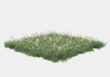 Gri arka planda çiçekli yabani otlar. 3d görüntüleme - illüstrasyon