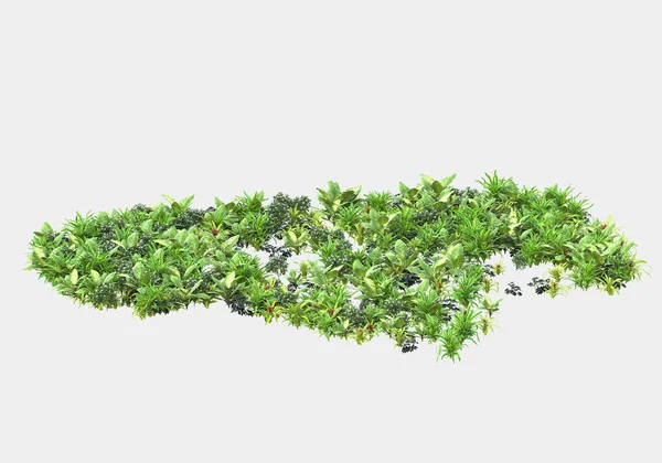 Остров Травы Изолирован Сером Фоне Рендеринг Иллюстрация — стоковое фото