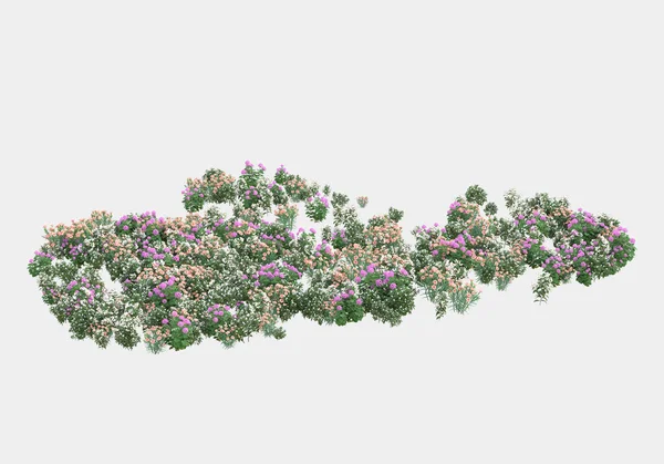 Gri arka planda izole edilmiş çimen adası. 3d görüntüleme - illüstrasyon