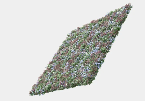 배경에는 관목과 꽃들로 이루어진 렌더링 — 스톡 사진