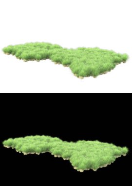 Arka planda maskeyle izole edilmiş çimen tohumu. 3d görüntüleme - illüstrasyon