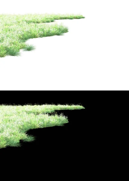 Pach Rumput Terisolasi Latar Belakang Dengan Topeng Ringkasan Ilustrasi — Stok Foto