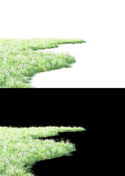 Grasplatten Isoliert Auf Dem Hintergrund Mit Maske Darstellung Illustration — Stockfoto