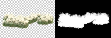 Arka planda maskeyle izole edilmiş yeşillik adası. 3d görüntüleme - illüstrasyon