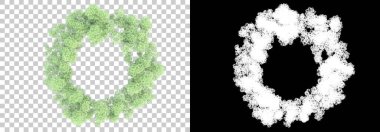 Arka planda maskeyle izole edilmiş yeşillik adası. 3d görüntüleme - illüstrasyon