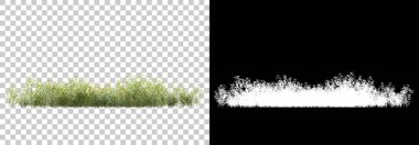 Arka planda maskeyle izole edilmiş yeşillik adası. 3d görüntüleme - illüstrasyon