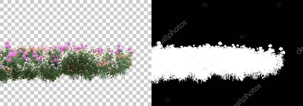 Island of foliage isolated on background with mask. 3d rendering - illustration