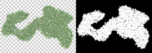 섬처럼 잎들이 배경에 마스크로 분리되어 렌더링 — 스톡 사진