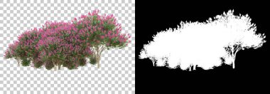 Çimen ve çiçek adası arka planda maskeyle izole edilmiş. 3d görüntüleme - illüstrasyon