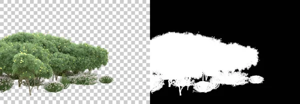 Island Foliage Isolated Background Mask Rendering Illustration — Stock Photo, Image