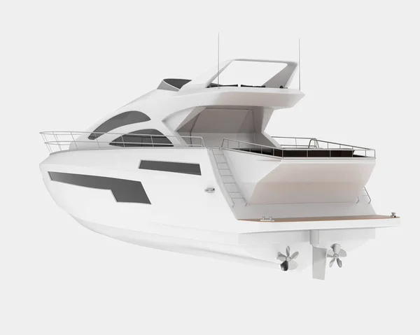 Yacht Luxe Isolé Sur Fond Rendu Illustration — Photo