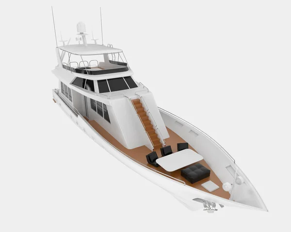 Super Yacht Isolerad Bakgrunden Återgivning Illustration — Stockfoto