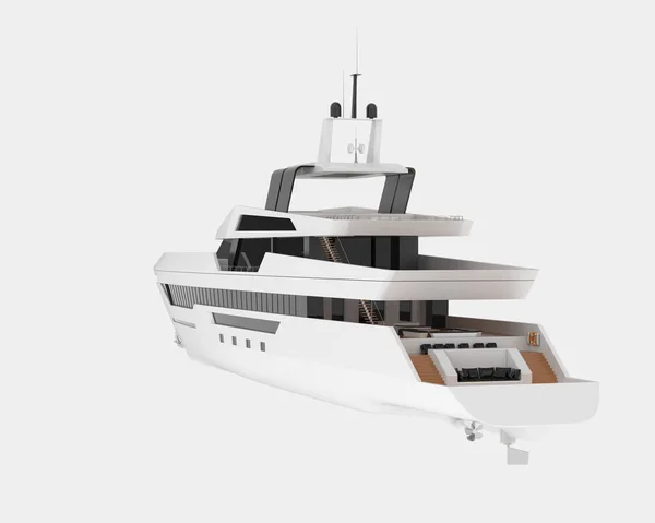 Mega Yacht Isolé Sur Fond Rendu Illustration — Photo