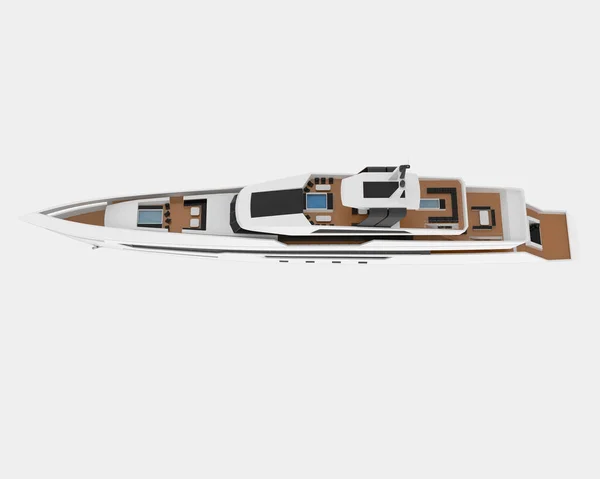 Mega Yacht Isolé Sur Fond Rendu Illustration — Photo