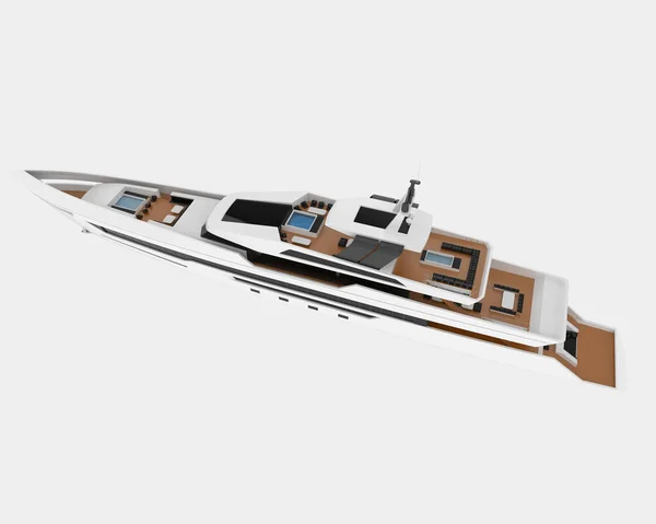 Mega Yacht Isolato Sullo Sfondo Rendering Illustrazione — Foto Stock