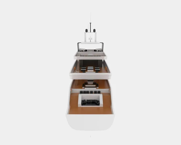 Mega Yacht Isolated Background Rendering Illustration — Stock Photo, Image