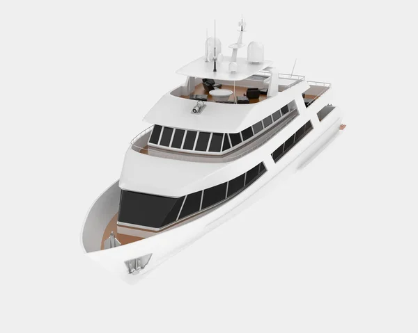 Luxus Szuper Jacht Elszigetelt Háttérben Renderelés Illusztráció — Stock Fotó
