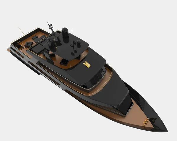 豪华超级游艇背景隔离 3D渲染 — 图库照片