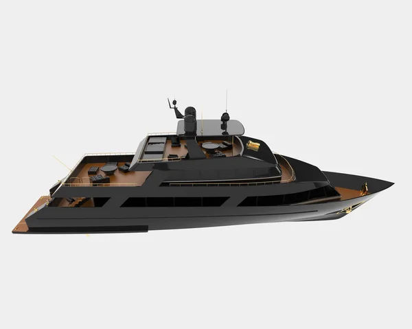 Super Yacht Luxe Isolé Sur Fond Rendu Illustration — Photo