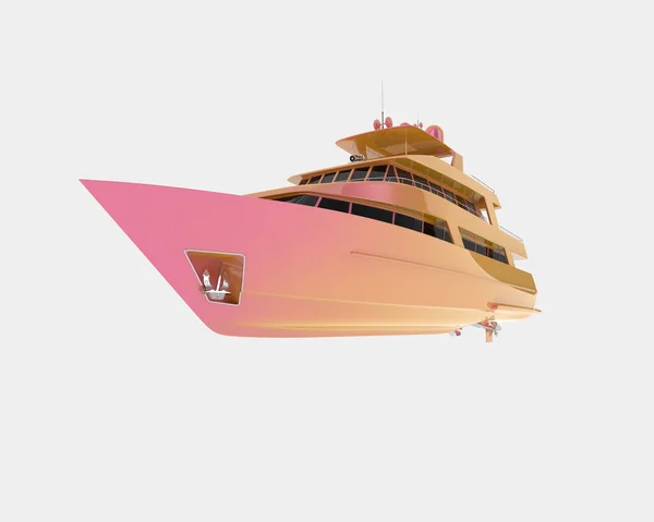 Super Yacht Luxe Isolé Sur Fond Rendu Illustration — Photo