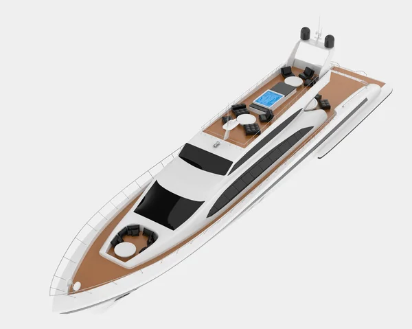 Luxus Jacht Elszigetelt Háttérben Renderelés Illusztráció — Stock Fotó