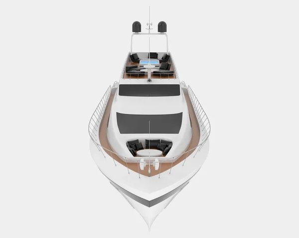 Luksusowy Jacht Odizolowany Tle Renderowanie Ilustracja — Zdjęcie stockowe