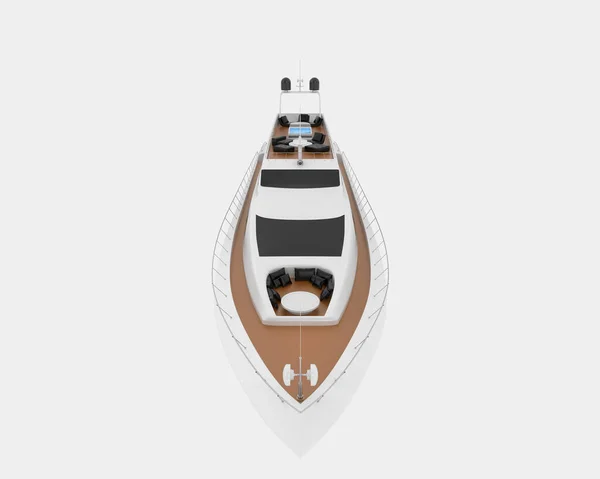 Yacht Luxe Isolé Sur Fond Rendu Illustration — Photo